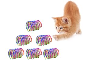 FuninCrea 24 Pièces Jouet Ressorts Chat, Ressort Jouet Chat Jouet Interactif pour Chat en Plastique, Coloré Jouets de Printemps pour Chats, Jouets Chat Jouet de Ressorts pour Écraser, Mordre