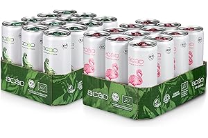 ‎ACÁO acáo Bio-Erfrischungsgetränk –Quitte-Zitrone & Pink Grapefruit (24 × 250 ml Dose) – die gesunde Alternative zu Energy Drinks – kalorienarm & vegan