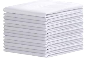 Ohuhu Stofftaschentücher Herren, Taschentücher Stoff 100% Baumwolle, Maschinenwaschbar Weißes Herrentaschentücher, Taschentücher Herren Geschenk, 40 cm x 40 cm