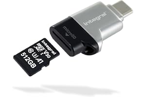 Integral MicroSD USB3.0/USB-C typ C OTG minneskortläsare adapter – supersnabba överföringshastigheter, plug and play och kompatibel med microSDXC/microSDHC UHS-I U1 & U3