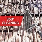 Sainlogic Grillbürste, 3 in 1 bürste Reinigungsbürste, Edelstahlborsten,360° Reinigung – Bild 6