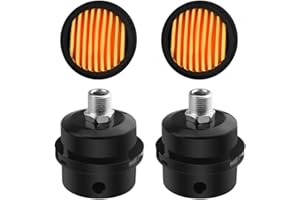 WMYCONGCONG 2 PCS 3/8" PT 16mm Air Compressor Silencer Filter Metal Air Compressor Intake Filter Muffler Silencer w/ 2 PCS Filter Element Replacement