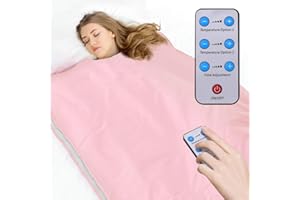 QIVANGE Far Infrared Sauna Blanket,Oxford Sauna Heating Blanket Body Shaper Professional Detox Therapy Anti Ageing Beauty Machine for Beauty Salon, Spa and Home Use 2 Zone Pink