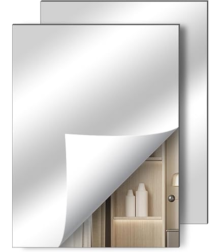 Pack 4 Miroirs Muraux Adhésifs Flintronic - 30x20 Cm - Acrylique Antidéflagrant - Pour SdB, Salon, Chambre