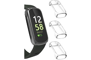 Yaekea 3-pack genomskinligt skyddsfodral kompatibelt med Fitbit Inspire 3 skärmskydd TPU övergripande stötfångarfodral ultrat