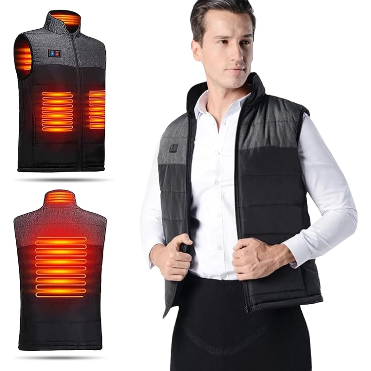 Gilet Chauffant USB 3 Niveaux De Température 9 Zones De
