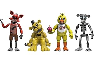 Funko 8863 Five Nights at Freddy's Action Figure 4 Pack – Foxy, Gold Freddy, Chica e Endoscheleton Freddy