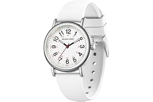 GOLDEN HOUR Reloj de Enfermera Impermeable para Profesionales Médicos, Estudiantes, Mujeres y Hombres, Esfera Luminouse Fácil de Leer, 24 Horas con Segunda Mano, Correa de Silicona