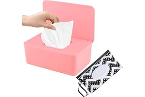 SEPSCO Porta Salviette Umidificate 2Pezzi, Scatola Salviettine Neonato e Sacchetti-Salviette Grande Salviettine Dispenser con Coperchio Antipolvere Impermeabile Riutilizzabile per Home Bagno Office