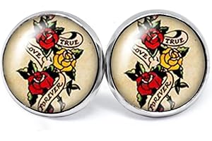 JUANLOWE Rockabilly Orecchini - Vari Motivi - Old School Tattoo Orecchini in Acciaio Inossidabile per Donna, Uomo, Unisex
