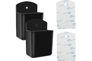 Prasacco Paquete de 2 soportes universales para control remoto, autoadhesivos, para TV, aire acondicionado, soporte para control remoto, caja de almacenamiento, organizador de pared, soporte para