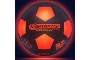 NIGHTMATCH Officiell storlek 5 vattentät LED lysande fotboll – lysande fotboll för nattspel, barn, vuxna – komplett set med p