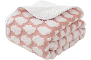 Amarrirose wasserdichte Hundedecke - 160x190 cm Maschinenwaschbar, Kuschelig weiche Sofadecke mit kuscheliger Polsterung, 3D strukturierte Wolken, Warme weiche Katzendecke, Rosa