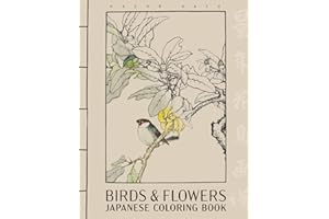 Birds & Flowers: Japanese Coloring Book for Adults - Woodblock Print Artworks by Keinen Imao