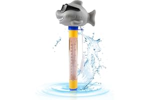 RUNUP Pool Thermometer, Pool Thermometer Schwimmend, Leicht Ablesbares Wassertemperatur Thermometer für Pool und Spa, Schwimmendes Pool Thermometer mit Schnur, verwendet für Schwimmbäder/Aquarien (Hai)