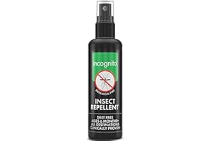 Incognito Insektenschutzspray 100 ml - Natürlich DEET-frei, schützt vor einer Vielzahl von stechenden Insekten. Klinisch nachgewiesener Schutz vor Dengue-übertragenden Mücken, organischer Mückenschutz