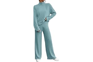 MANMANING Tuta Donna Sportiva Completi Coordinati In Maglia Due Pezzi da Donna, Collo, Orlo con Spacco, Maglietta E Pantaloni Jogging Yoga Sportiva Casual