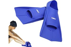 PW TOOLS Swim Training Fins - Silicone Open Heel Float Fins, Short Blade for Leg Strength, Adult Men and Women