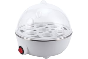 BIITFUU Hervidor de huevos rápido, hervidor eléctrico de 7 huevos, mini hueveras, vaporizador, cazador furtivo para la cocina (UE)