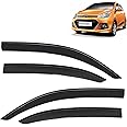 KINGSWAY® Car Accessories Grand i10 Door Visor Rain Guard Compatible with Hyundai Grand i10 (Year 2013 to 2017) All Model, Car Side Window Visor Rear Window Wind Deflectors, Black, Set of 4 Pcs