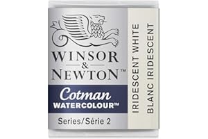 Winsor & Newton Acuarela Cotman Metallics - Medio Godet Color Blanco Iridiscente, Metálica