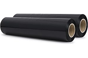 RAGO Folia stretch czarna folia do mebli folia stretch ręczna rolowana I folia paletowa do owijania I materiał opakowaniowy (40 x 9,5 x 9,5 cm) 1,85 kg I 300m
