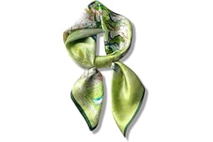PoeticEHome 100% Pure Mulberry Silk Neck Scarf 26"x26" Women Square Neckerchief Headscarf Gift Packed