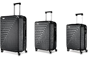 R Roncato Trolley FIBRA, espandibile (NERO, SET 3 TROLLEY)