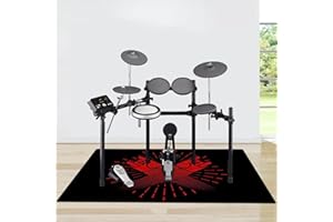YEMELI Drum Rug,Drum Mat, Non-Slip Soundproof Carpet, Professional Rectangle Electronic Jazz Drum Kit, For Bass Drum Snare And Other Musical Instrument Mat-H-140 x 120 cm