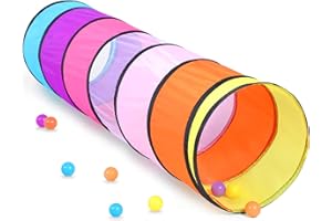 WILWOLFER Tunnel Enfant - Tente de Jeux Exterieur Interieur Haute Qualité 180 cm - Tunelle pour Enfant Parcours Motricité Bébé Rampant -Jouet de Pliable Pop-up Cadeau pour Animaux (Tunnel coloré)