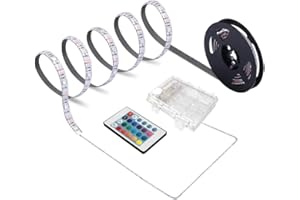 sinzau Striscia Led a Batteria Decorare per DIYer: Autoadesivo 2M LED Alimentate a Batteri Telecomando a 24 Pulsanti Dimmerabile - Decorazione D'interni fai da te