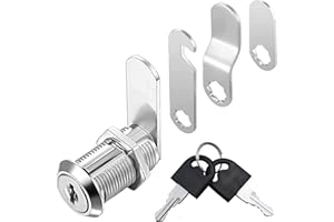 JIUGGLAD Letter Box Lock 25 mm, Letter Box Lock with Key with 2 Keys 4 Different Lock Plates, Post Box Lock for Cupboard, Cabinet Doors