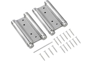 KATSU TOOLS KATSU Cerniere a Molla a Doppia Azione 3" 75mm, 1 Paio con Viti Cerniere per Porte a Battente Doppie in Acciaio Inossidabile per Porte Interne ed Esterne Della Cucina Del Bar e Del Salone 54611030