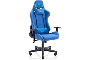 VALK Nyx - Silla Gaming de Tela Transpirable, Silla Gamer Tela (Reclinable 160º, Reposabrazos 2D, Ergonómica) Silla Escritorio, Silla Oficina (Azul Zafiro)