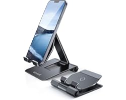 Lamicall Phone Stand, Adjustable Phone Holder - Foldable Portable Stand Mount Cradle Dock for iPhone 12 Mini, 12 Pro Max, 11 
