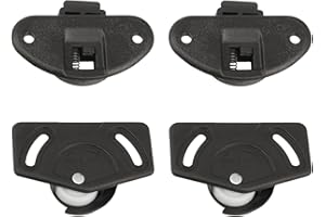 cyclingcolors 2x Garniture complète pour porte coulissante monture et guide en plastique roulette rail fourniture coulisse (Noir)