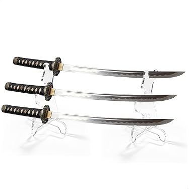Letuxaamz Katana Halterung – 3-fach Aus Acryl, Durchsichtig, Für Samuraischwerter & Lichtschwerter, Stabil, Einfacher Stand