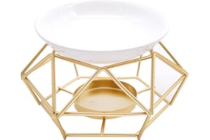 YHSKJCD Aroma Burner, Duftlampe aus Metall und Keramik Duftlampe Weihrauchbrenner Duftöl Wachsschmelzbrenner mit Keramikschale, Duftlampe Metall Duftwachs Lampe mit Teelicht Halter