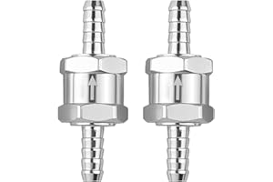 JESIAH 2Pcs 8mm One Way Fuel Non Return Valve, Chrome Aluminium Alloy Fuel Oil Non-Return Check Valve for Marine Car Auto Carburettor Low Pressure Systems Petrol Diesel Gas Air Water