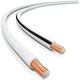 deleyCON 10m (32.81 ft.) Loudspeaker Cable 2x 1.5mm² Speaker Cable CCA Copper-Coated Aluminium 2x48x0.20mm Filaments Polarity