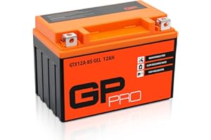 GP-PRO GT12A-BS 12V 12Ah GEL Batteria di avviamento (compatibile con YT12A-BS / YTX12A-BS) (Esente da manutenzione/Sigillato) Moto Accumulatore