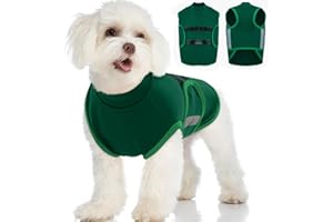 Katzinst Dog Anxiety Vest, Lightweight & Adjustble Dog Anxiety Vest, Pet Calming Wrap for Vet Visit, Car Ride, Fireworks, Stress Relief for Noise, Calming Coat for Small Dogs, Green (S)