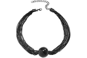 Clataly Chunky Sphere Pendant Necklace Exaggerated Multi-layer Statement Necklace Bracelets Thick Chains Jewelry for Women Girls