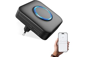 Campanello WLAN COTINSE, Ricevitore Singolo, 0-110 dB, 32 Melodie, si Collega al Telefono, Riceve Notifiche a Distanza, può Essere Utilizzato Come Estensione del Campanello, Nero