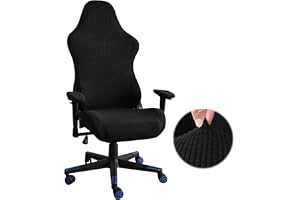 Nizirioo Gamingstol, överdrag, kontorsstol, överdrag, stolskydd, svart, stretchigt stolsöverdrag, kontorsstol, gaming stolsöv