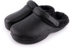 R-ISLAND Clogs Sabots d'hiver pour homme, avec doublure chaude, imperméable, antidérapant, confortable, parfait pour la maison extérieure ou intérieure