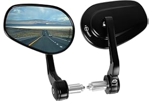 evermotor universal moto espejo retrovisor, manillar espejo final E-probado, 360 ° espejo moto giratoria, para quad scooters ATV scooters, 2 piezas