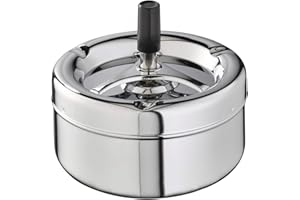 APS 54 KLASSIKER Aschenbecher mit Drehknopf, Ø 13 x 10.5 cm Silber