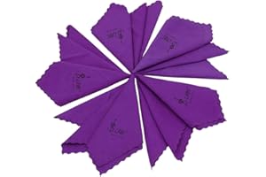 Almencla 5X Chiffon de Nettoyage Serviette de Nettoyage pour Violin Violoncelle Alto Ordinateurs Portables - Pourpre 25x25cm