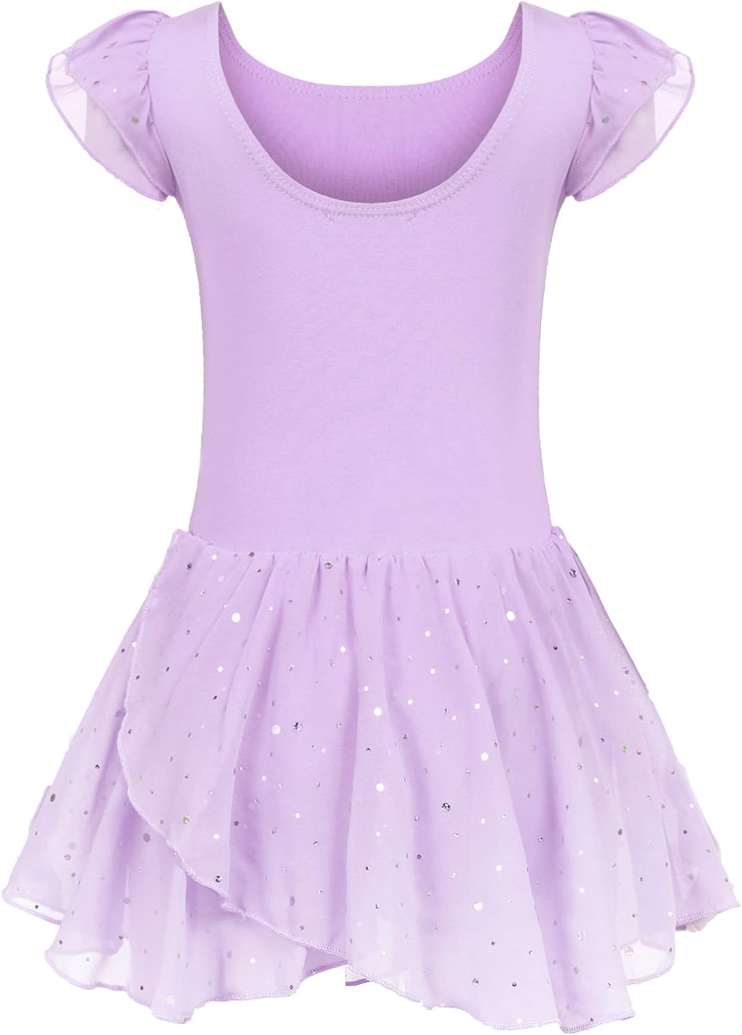 Trudge Ropa de Ballet para Niñas - Vestido Manga Corta de Algodón con Leotardo y Falda Tutú - Traje de Baile